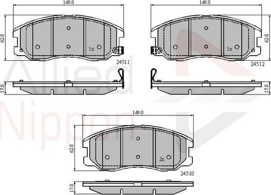 Comline ADB31582 - Kit de plaquettes de frein, frein à disque cwaw.fr