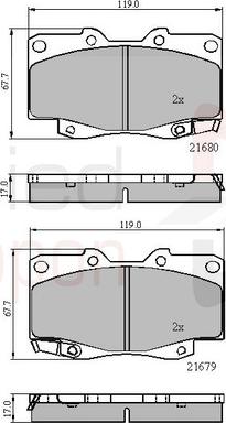 Comline ADB31574 - Kit de plaquettes de frein, frein à disque cwaw.fr