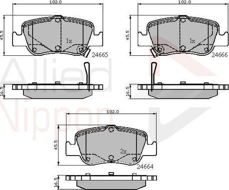 Comline ADB31572 - Kit de plaquettes de frein, frein à disque cwaw.fr