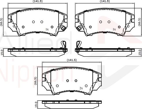 Comline ADB31680 - Kit de plaquettes de frein, frein à disque cwaw.fr