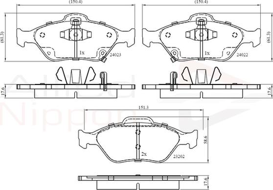 Comline ADB31637 - Kit de plaquettes de frein, frein à disque cwaw.fr