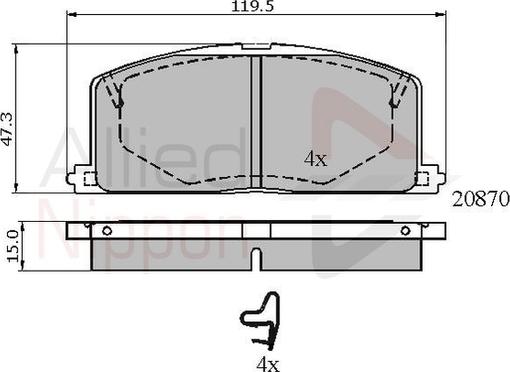 Comline ADB3163 - Kit de plaquettes de frein, frein à disque cwaw.fr