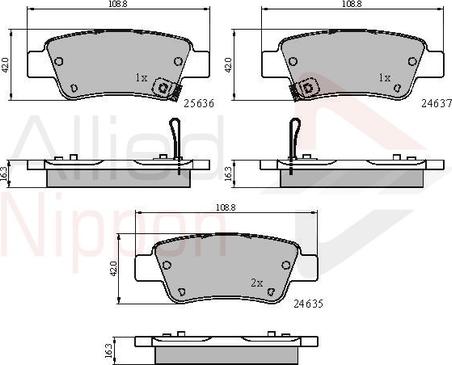 Comline ADB31674 - Kit de plaquettes de frein, frein à disque cwaw.fr