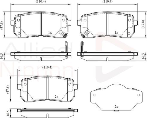 Comline ADB31675 - Kit de plaquettes de frein, frein à disque cwaw.fr