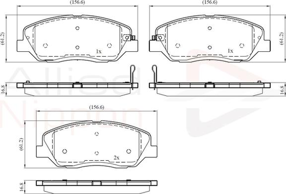 Comline ADB31676 - Kit de plaquettes de frein, frein à disque cwaw.fr