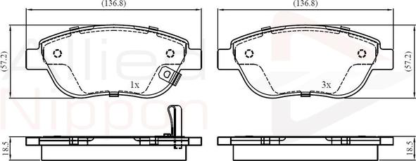 Comline ADB31038 - Kit de plaquettes de frein, frein à disque cwaw.fr