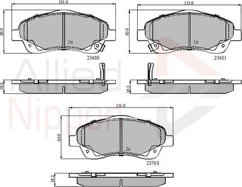 Comline ADB31140 - Kit de plaquettes de frein, frein à disque cwaw.fr