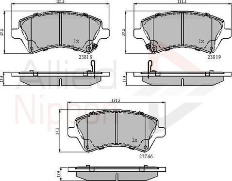 Comline ADB31154 - Kit de plaquettes de frein, frein à disque cwaw.fr