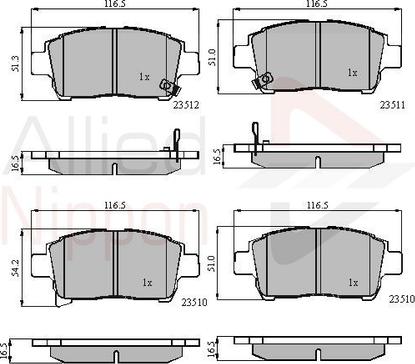 Comline ADB31155 - Kit de plaquettes de frein, frein à disque cwaw.fr