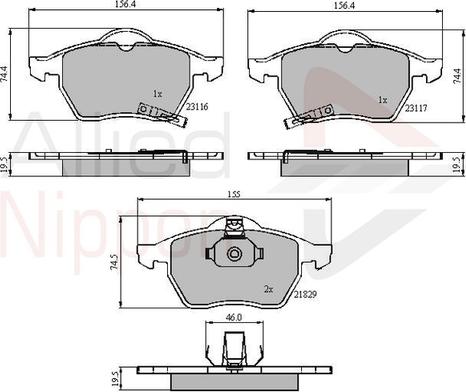 Comline ADB31167 - Kit de plaquettes de frein, frein à disque cwaw.fr