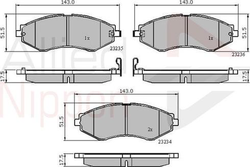 Comline ADB31189 - Kit de plaquettes de frein, frein à disque cwaw.fr