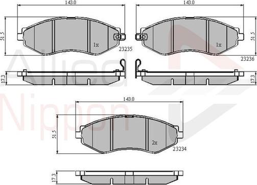 Comline ADB31188 - Kit de plaquettes de frein, frein à disque cwaw.fr