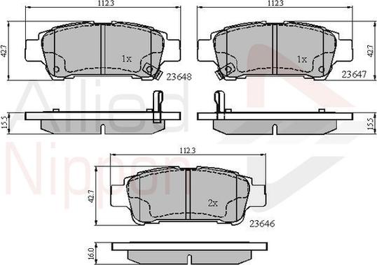 Comline ADB31133 - Kit de plaquettes de frein, frein à disque cwaw.fr