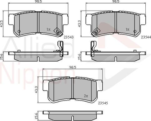 Comline ADB31126 - Kit de plaquettes de frein, frein à disque cwaw.fr