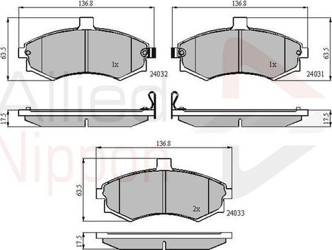 Comline ADB31176 - Kit de plaquettes de frein, frein à disque cwaw.fr