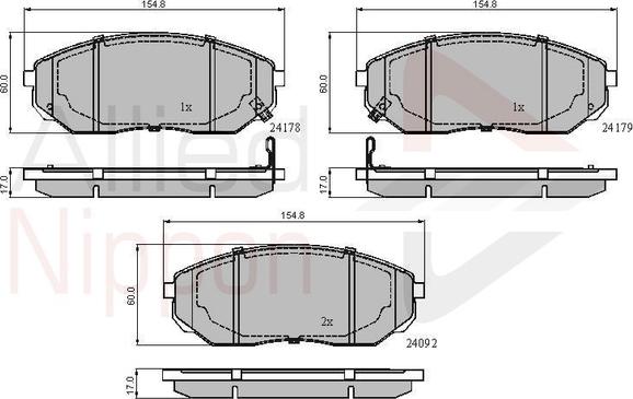 Comline ADB31178 - Kit de plaquettes de frein, frein à disque cwaw.fr