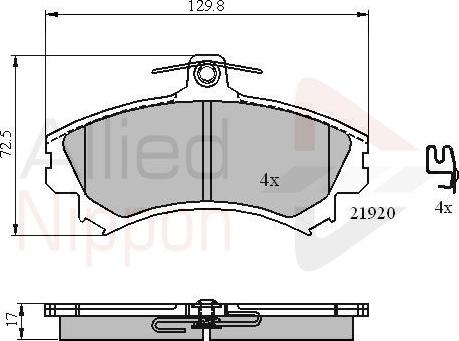 Comline ADB31304 - Kit de plaquettes de frein, frein à disque cwaw.fr