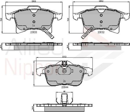 Comline ADB31307 - Kit de plaquettes de frein, frein à disque cwaw.fr