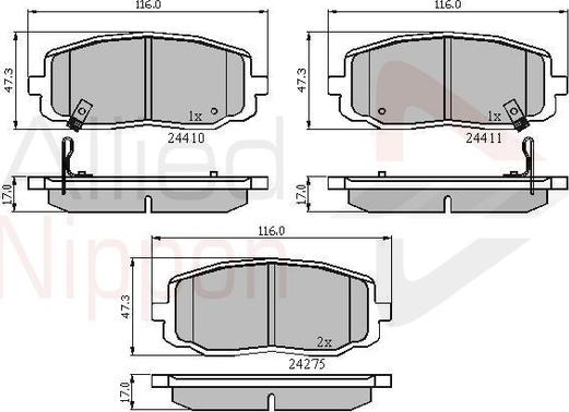 Comline ADB31319 - Kit de plaquettes de frein, frein à disque cwaw.fr