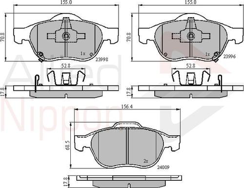 Comline ADB31249 - Kit de plaquettes de frein, frein à disque cwaw.fr