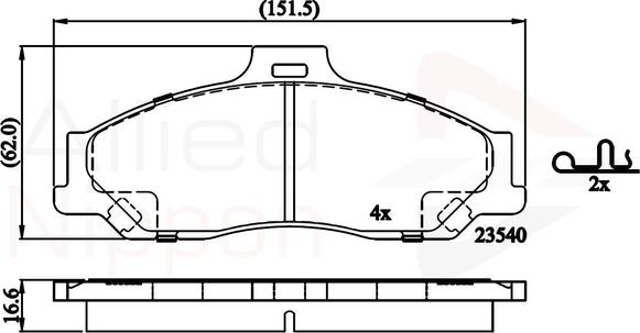 Comline ADB31245 - Kit de plaquettes de frein, frein à disque cwaw.fr