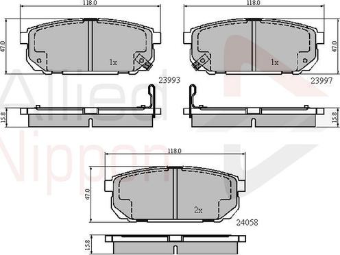 Comline ADB31288 - Kit de plaquettes de frein, frein à disque cwaw.fr