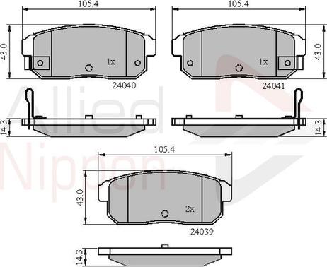 Comline ADB31283 - Kit de plaquettes de frein, frein à disque cwaw.fr