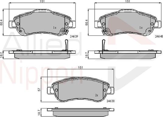 Comline ADB31705 - Kit de plaquettes de frein, frein à disque cwaw.fr