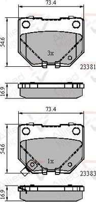 Comline ADB31739 - Kit de plaquettes de frein, frein à disque cwaw.fr