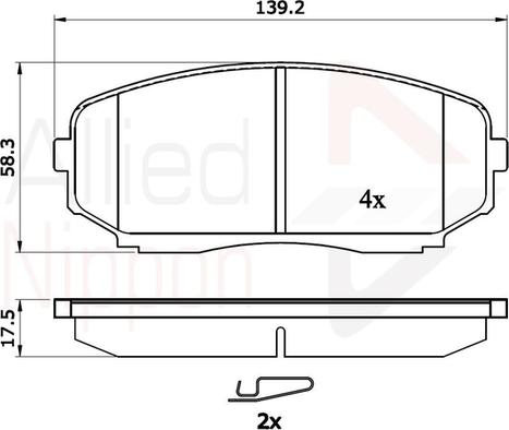 Comline ADB31724 - Kit de plaquettes de frein, frein à disque cwaw.fr