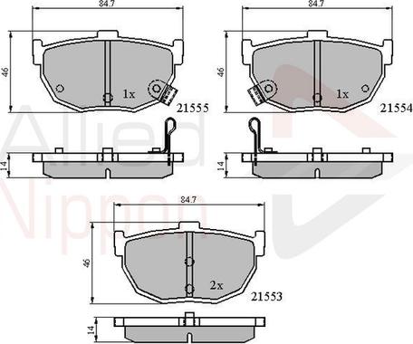 Comline ADB3805 - Kit de plaquettes de frein, frein à disque cwaw.fr