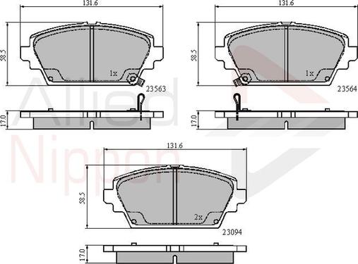 Comline ADB3802 - Kit de plaquettes de frein, frein à disque cwaw.fr