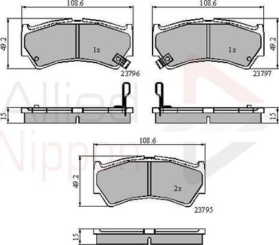 Comline ADB3883 - Kit de plaquettes de frein, frein à disque cwaw.fr