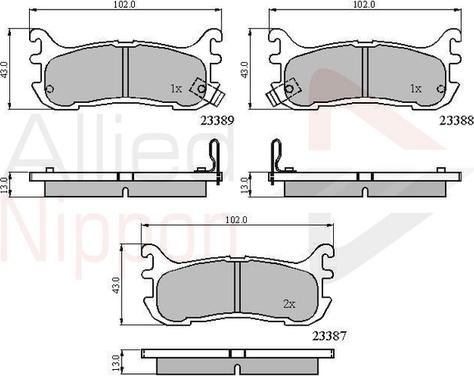 Comline ADB3822 - Kit de plaquettes de frein, frein à disque cwaw.fr