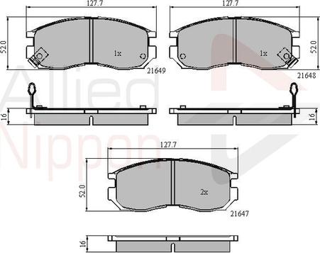 Comline ADB3363 - Kit de plaquettes de frein, frein à disque cwaw.fr