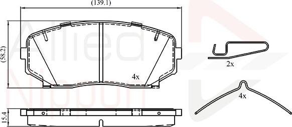 Comline ADB33003 - Kit de plaquettes de frein, frein à disque cwaw.fr