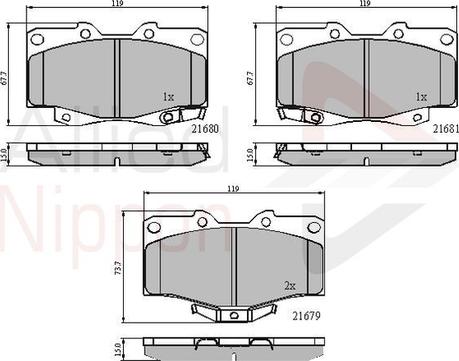 Comline ADB3333 - Kit de plaquettes de frein, frein à disque cwaw.fr