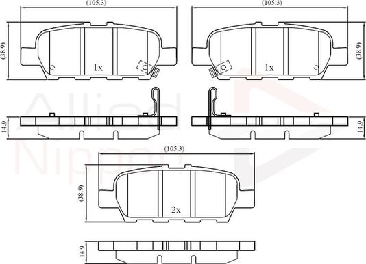 Comline ADB32445 - Kit de plaquettes de frein, frein à disque cwaw.fr