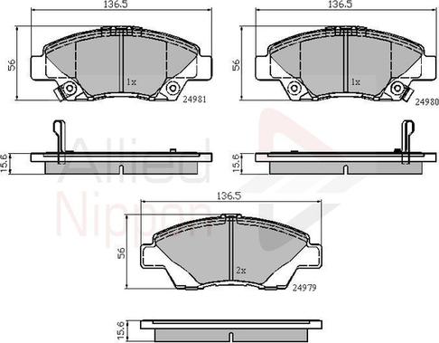 Comline ADB32036 - Kit de plaquettes de frein, frein à disque cwaw.fr