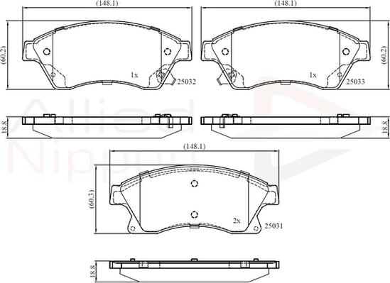 Comline ADB32038 - Kit de plaquettes de frein, frein à disque cwaw.fr