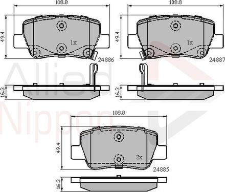 Comline ADB32026 - Kit de plaquettes de frein, frein à disque cwaw.fr