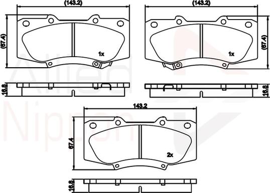 Comline ADB32137 - Kit de plaquettes de frein, frein à disque cwaw.fr