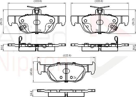 Comline ADB32857 - Kit de plaquettes de frein, frein à disque cwaw.fr