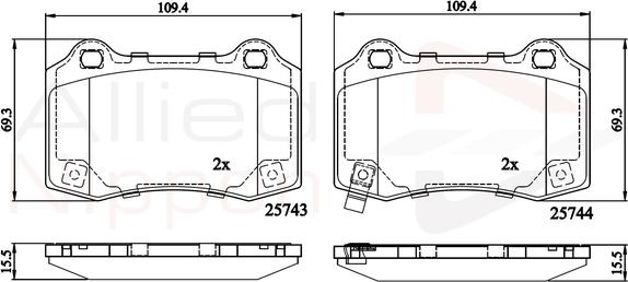 Comline ADB32308 - Kit de plaquettes de frein, frein à disque cwaw.fr