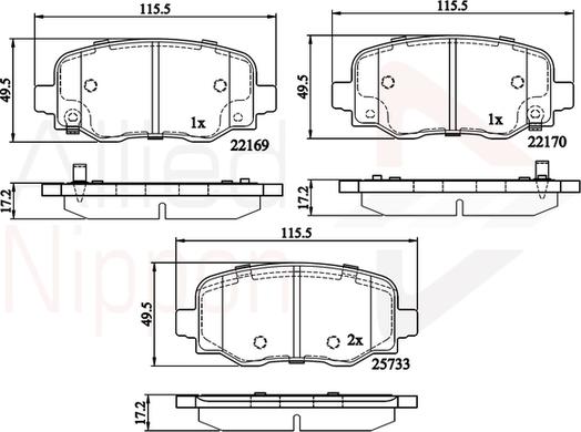 Comline ADB32303 - Kit de plaquettes de frein, frein à disque cwaw.fr