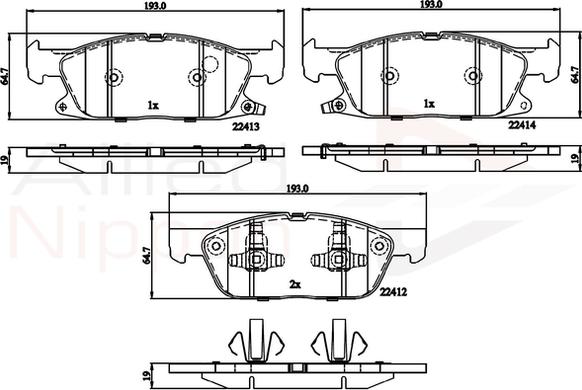 Comline ADB32310 - Kit de plaquettes de frein, frein à disque cwaw.fr