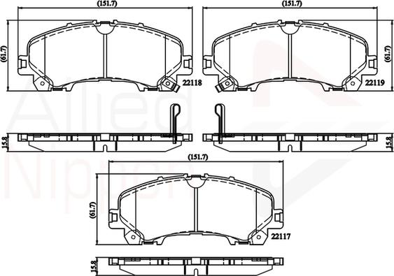 Comline ADB32337 - Kit de plaquettes de frein, frein à disque cwaw.fr