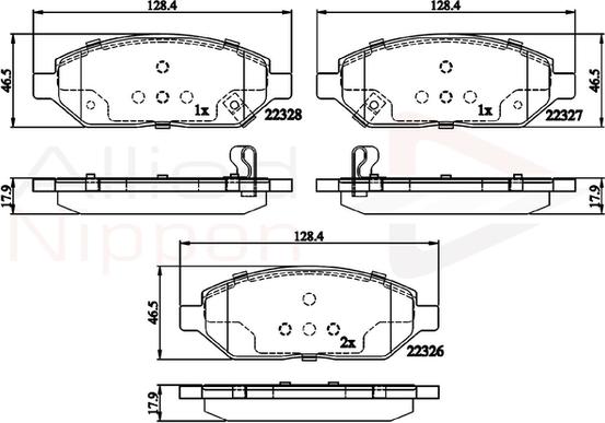 Comline ADB32326 - Kit de plaquettes de frein, frein à disque cwaw.fr