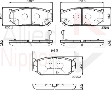 Comline ADB32245 - Kit de plaquettes de frein, frein à disque cwaw.fr