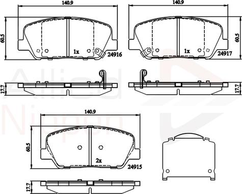 Comline ADB32259 - Kit de plaquettes de frein, frein à disque cwaw.fr